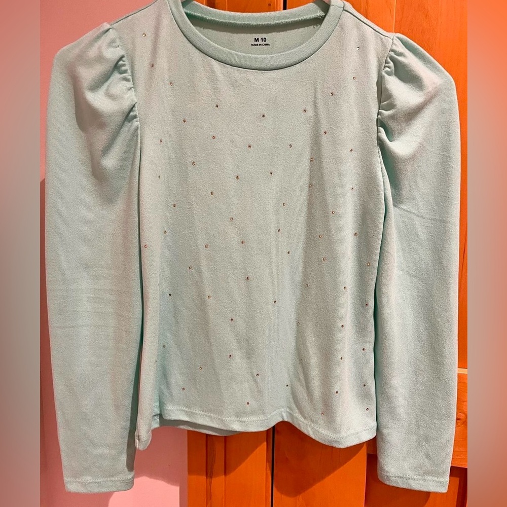 Evsie mint green sparkle top
